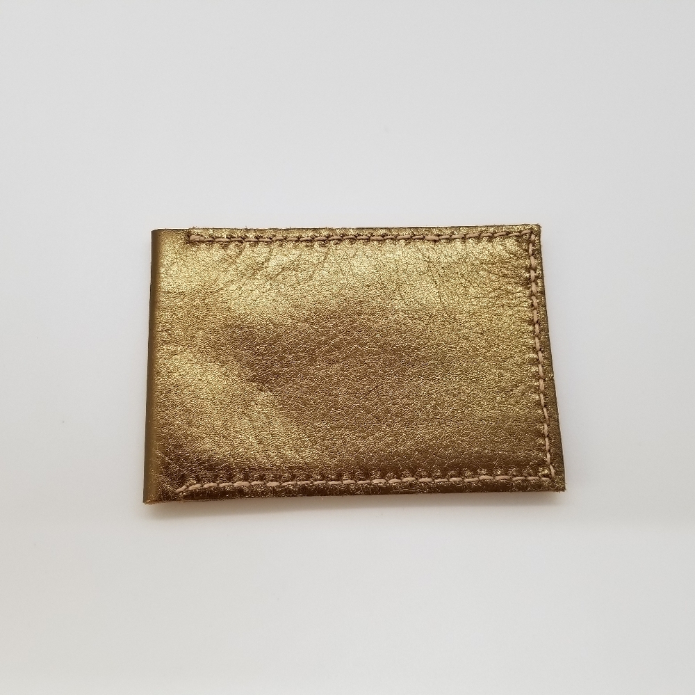 Gold Foil Genuine Leather Card Wallet